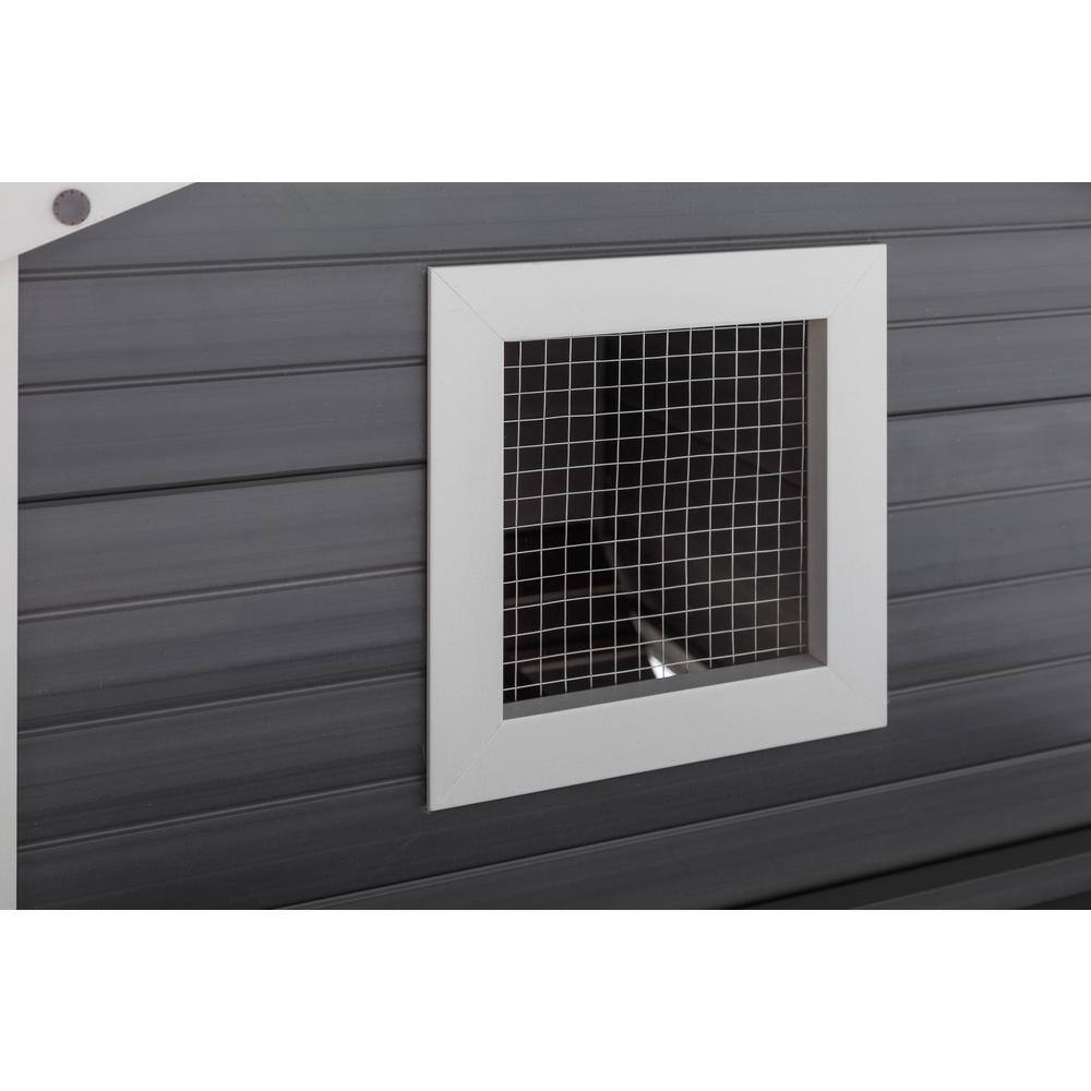 Eco-Friendly Gray and White Two-Level Chicken Coop with Garden Box