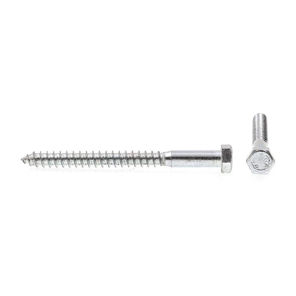 Prime-Line 3/8 in. x 4-1/2 in. Grade A307 Zinc Plated Steel Hex Lag Screws  (50-Pack) 9056429 The Home Depot