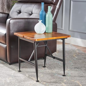 18 in. Wood Plus Metal End Table