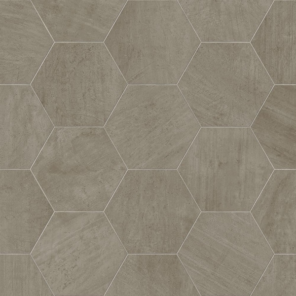 Corso Italia Hexagon Smoke Matte 8.5 in. x 10 in. Concrete Look Porcelain Floor and Wall Tile (12.49 sq. ft./Case)
