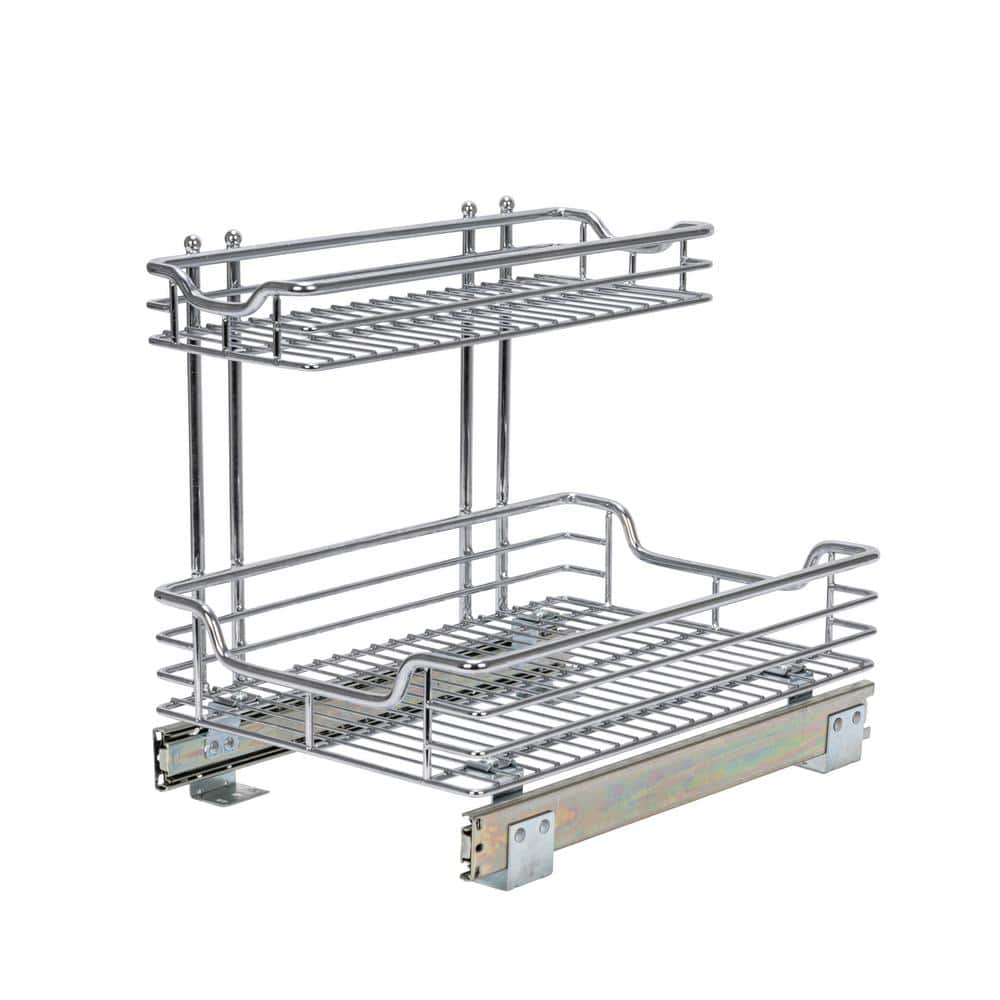 Chrome-Plated Steel 2-Tier Under Sink Organizer Shelf