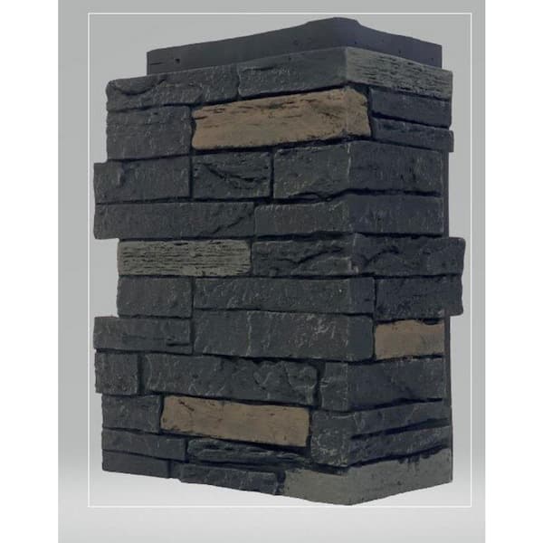 Slatestone Large 15.5 in. x 11.5 in. Polyurethane Faux Stone Outside Corner in Rundle Ridge (4-Pack)