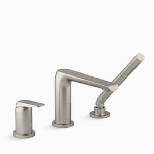 Avid 3-Hole Bath Filler with Handheld Shower Head in Vibrant Brushed Nickel