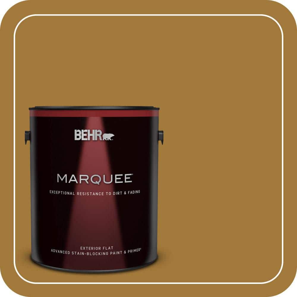 1 gal. #320D-7 Victorian Gold Flat Exterior Paint & Primer product image for price tracking