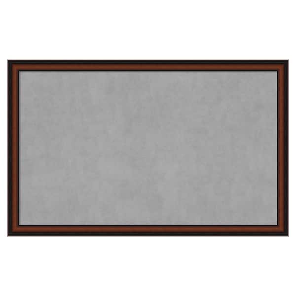 Amanti Art Cyprus Walnut Narrow 43 in. x 27 in. Framed Magnetic Board