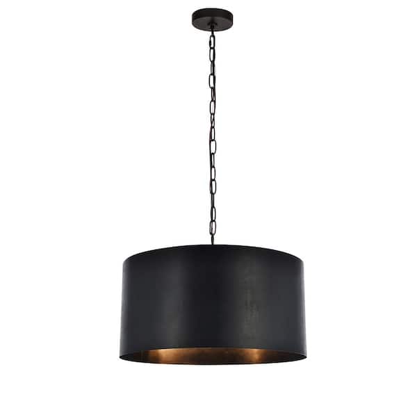 Unbranded Timeless Home Maria 20 in. W x 11.75 in. H 3-Light Vintage Black Pendant