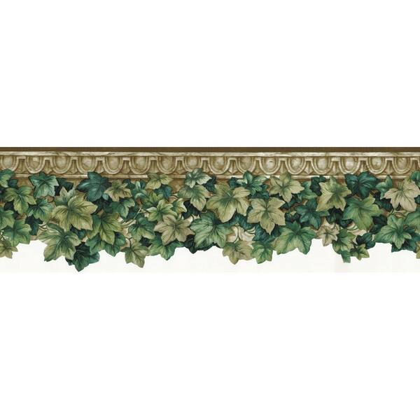 The Wallpaper Company 8 in. x 10 in. Green Ivy Die-Cut Border Sample