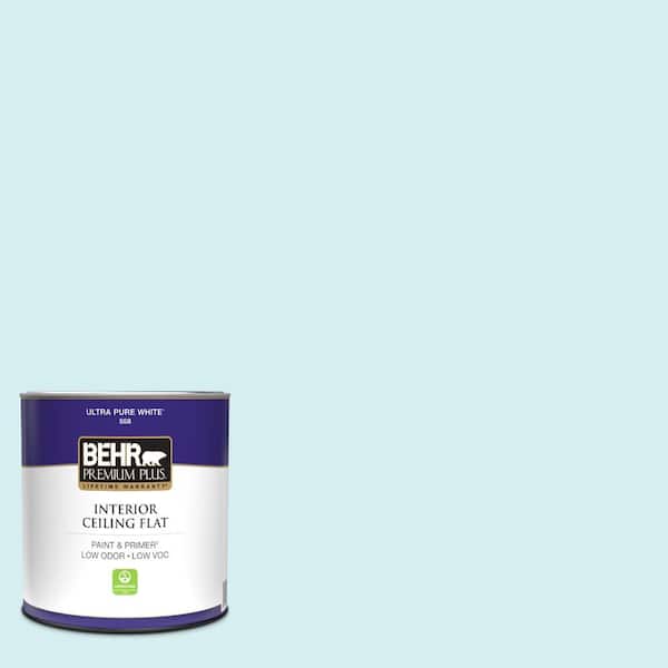 BEHR PREMIUM PLUS 1 qt. #520A-1 Lakeside Mist Ceiling Flat Interior Paint
