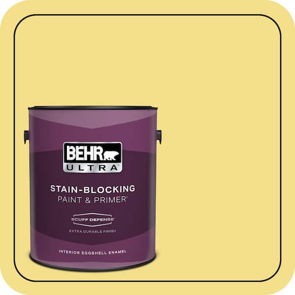 BEHR ULTRA 1 gal. Home Decorators Collection #HDC-SP16-03 Lemon Curd Extra Durable Eggshell Enamel Interior Paint & Primer