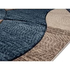 Liliana Abstract Blue 8 ft. x 10 ft. Rug