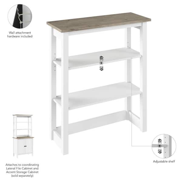 Bush Furniture Mayfield 30.79-in W x 30-in H Wood Composite Pure White/Shiplap Gray Freestanding Utility Storage Cabinet