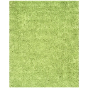 Classic Shag Ultra Lime 8 ft. x 10 ft. Solid Area Rug