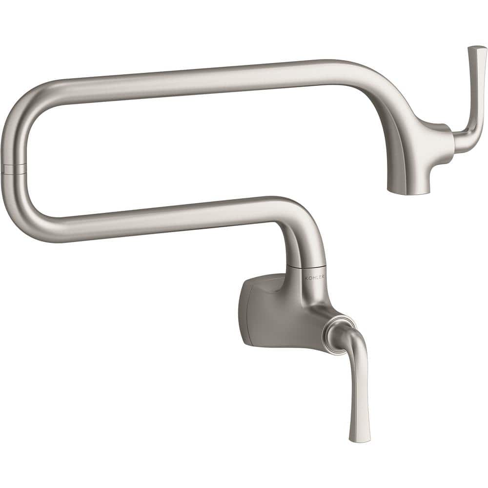 KOHLER Graze Wall Mount Pot Filler Kitchen Faucet in Vibrant Stainless