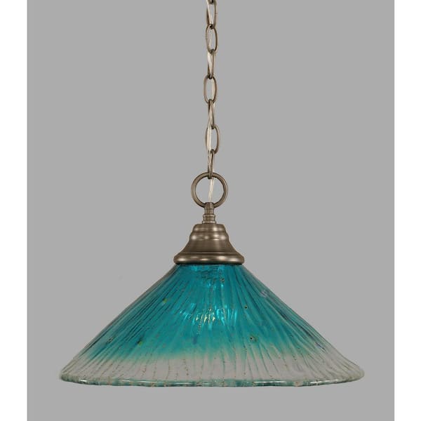 Unbranded Kingston 100-Watt 1-Light Brushed Nickel Bowl Mini Pendant Light with Glass Shade