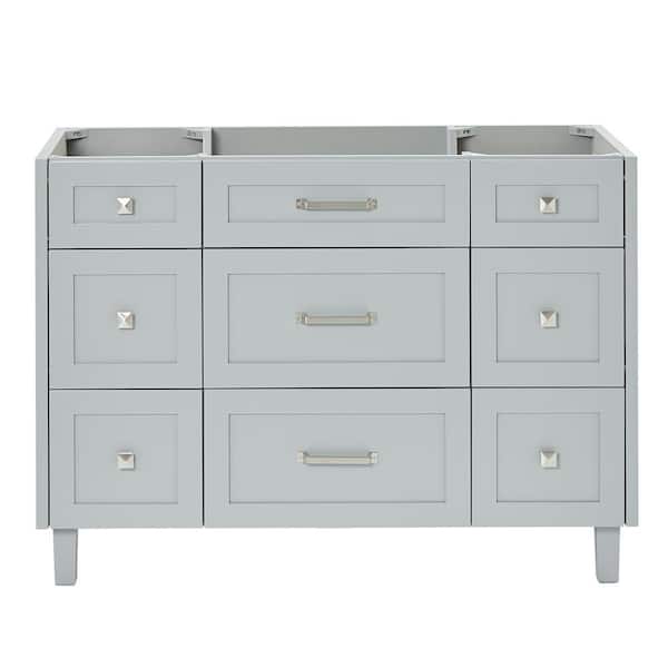 ARIEL Monroe 48 in. W x 21.5 in. D x 34.5 in. H Bath Vanity Cabinet without Top in Grey