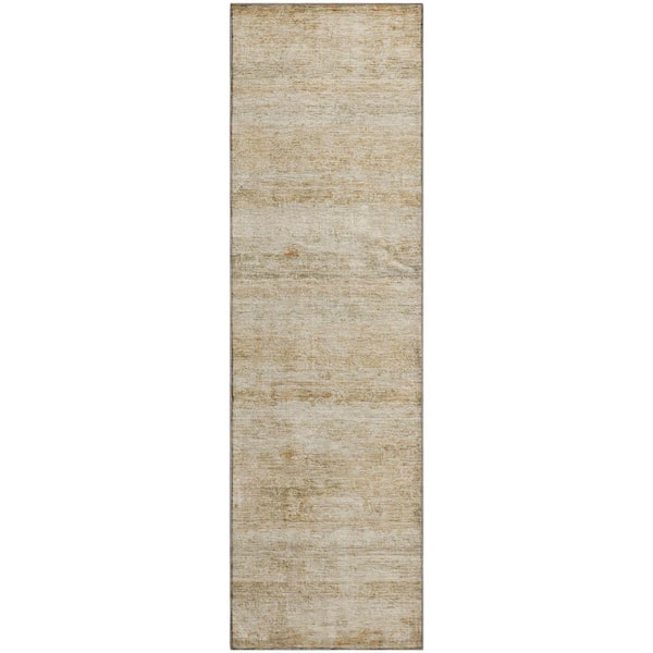Mayfield Premium Machine Washable Abstract AMF2154 Brown 2 ft. x 7 ft. Runner Rug