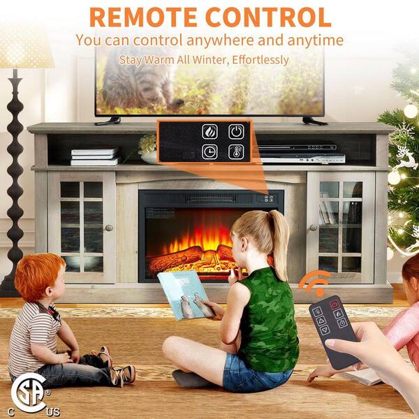 ToolCat 58 in. Freestanding Electric Fireplace TV Stant