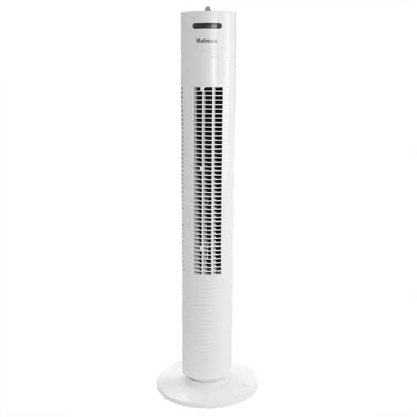 Holmes 31 in. Oscillating Tower Fan with 3 Speed Settings in White