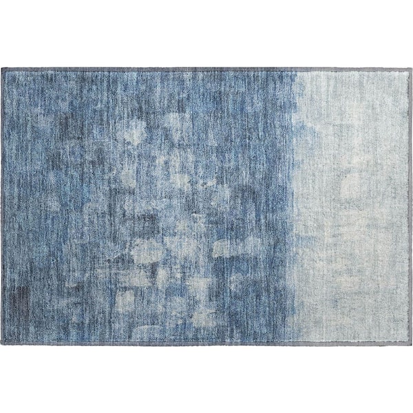 Mayfield Premium Machine Washable Abstract AMF2119 Navy 2 ft. x 3 ft. Accent Rug