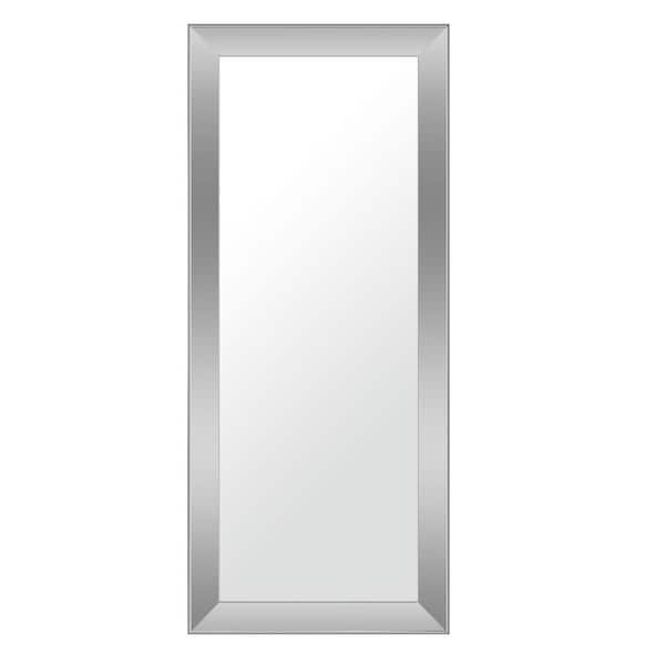 Lirago 30 in. W x 70 in. H Rectangle Sliver Framed Full Length Mirror in Silver