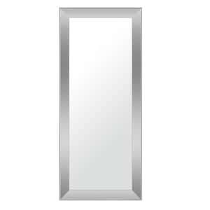 30 in. W x 70 in. H Rectangle Sliver Framed Full Length Mirror in Silver