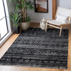 Montage Gray/Black Doormat 3 ft. x 5 ft. Distressed Aztec Indoor/Outdoor Area Rug