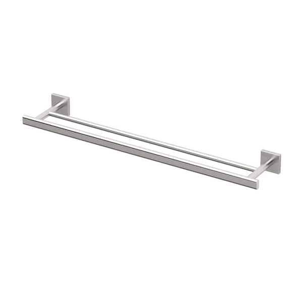 1-Pack Elevate 24 in. Wall Mounted Double Towel Bar in Satin Nickel