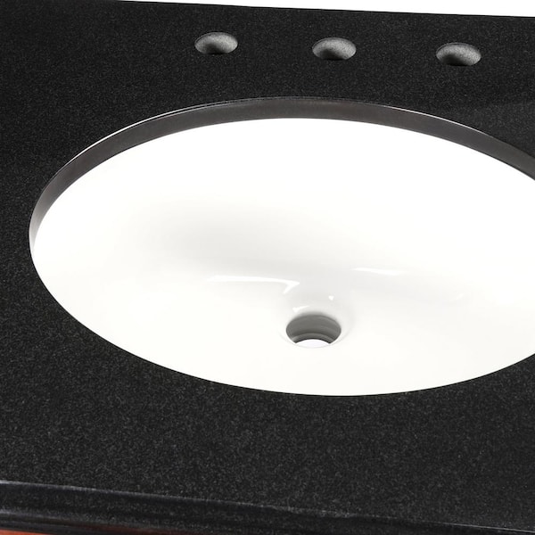 Hampton Harbor 48 in. W x 22 in. D x 35 in. H Single Sink Freestanding Bath Vanity in Sequoia with Black Granite Top