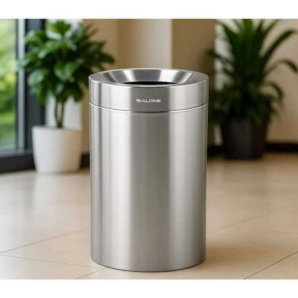 100 gal. Stainless Steel Commercial Recycling and Trash Can Receptacle Combo Station