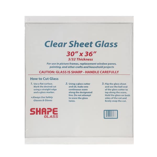 Unbranded 30 in. x 36 in. x .094 in. Clear Glass