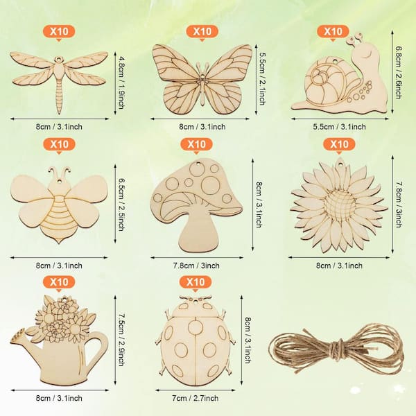Baker Ross 180 Formas De Madera Variadas Para Manualidades, Adornos Y Proyectos Creativos Para Niños, Medidas De 1 A 5 Cm