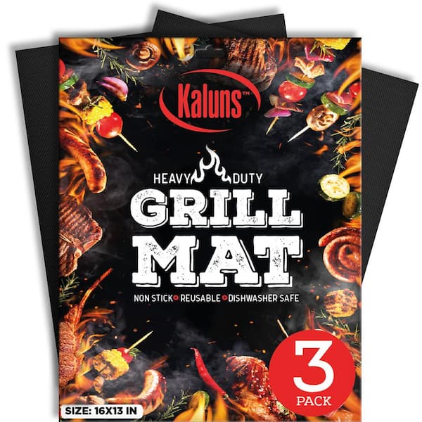 Kaluns Reusable Heat Resistant BBQ Grill Mat (Set of 3)