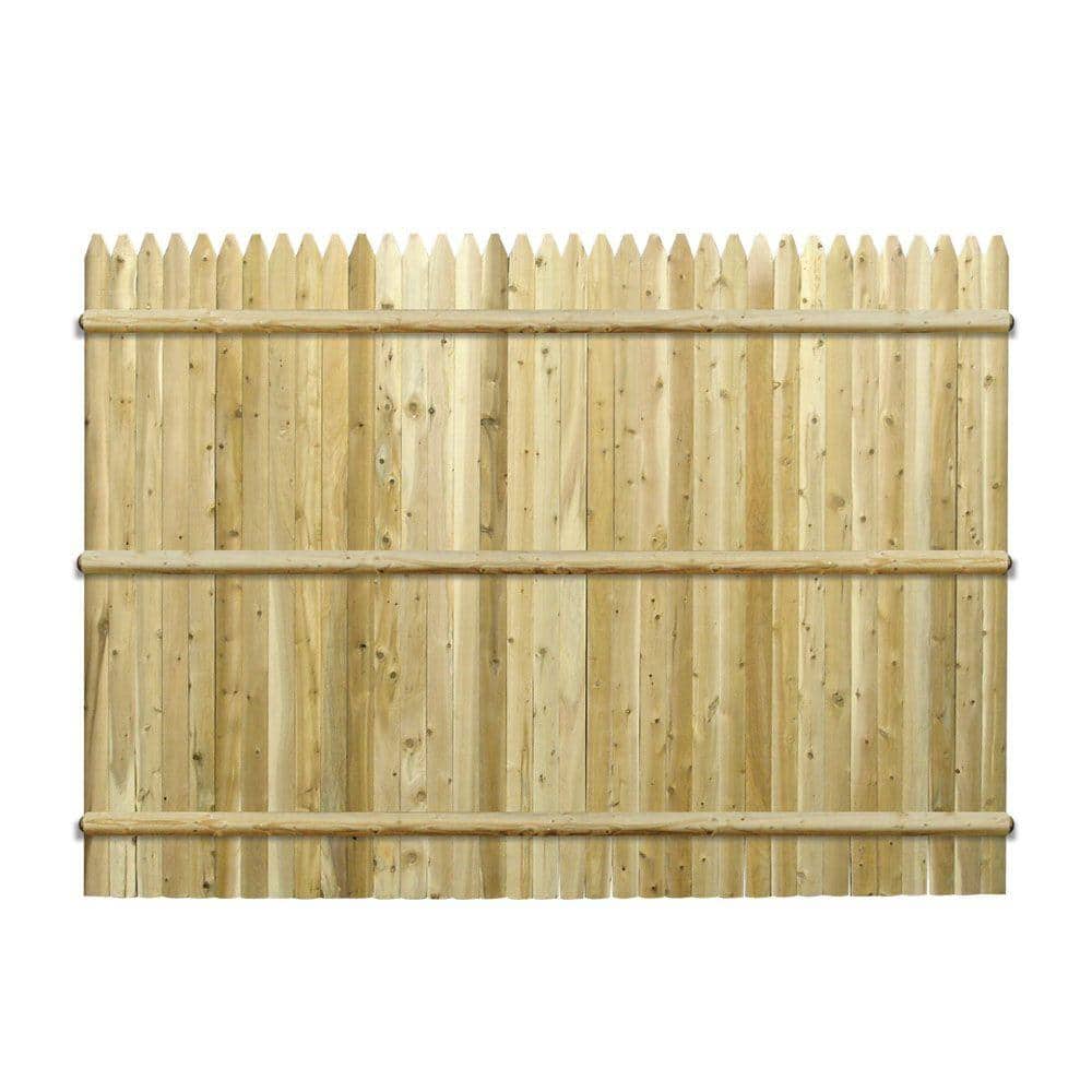 Weathershield Panel WeatherShield 6 ft. H x 8 ft. W Eastern White Cedar Stockade Gothic ...