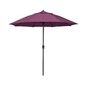 7.5 ft. Bronze Aluminum Market Patio Umbrella with Fiberglass Ribs and Auto Tilt in Iris Sunbrella