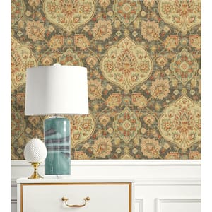 Caspian Smoke Floral Vinyl Peel and Stick Wallpaper Roll ( Covers 30.75 sq. ft. )