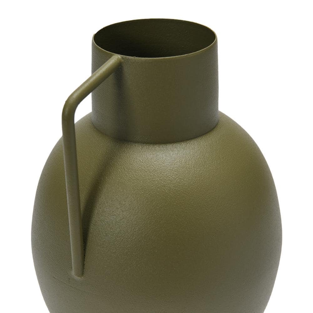 Sophisticated Textured Metal Table Vase with Handle