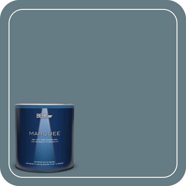 BEHR MARQUEE 1 qt. #540F-5 Smokey Blue Satin Enamel Interior Paint & Primer