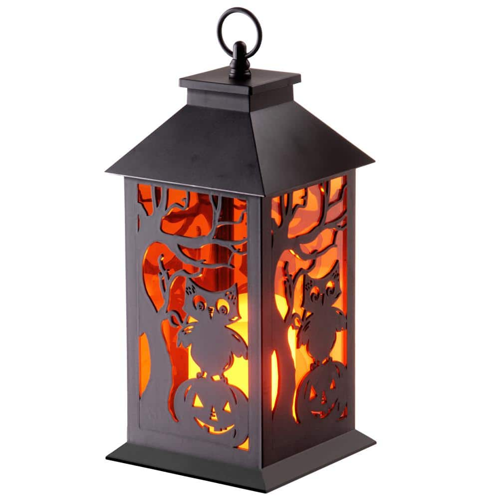 National Tree Company 11.5 in. LED Owl and Pumpkin Lantern RAH-17C039A ...