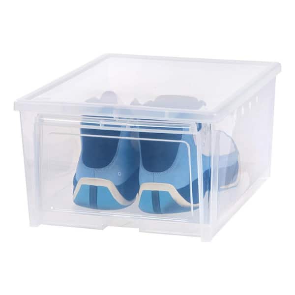 IRIS 4-Pair Clear Plastic Shoe Boxes