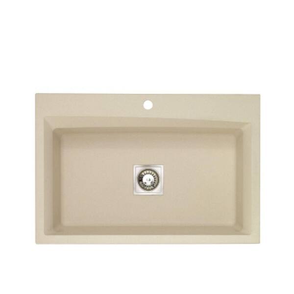 Astracast Dual Mount Granite 33 in. 1-Hole Single Basin Kitchen Sink in Sahara Beige