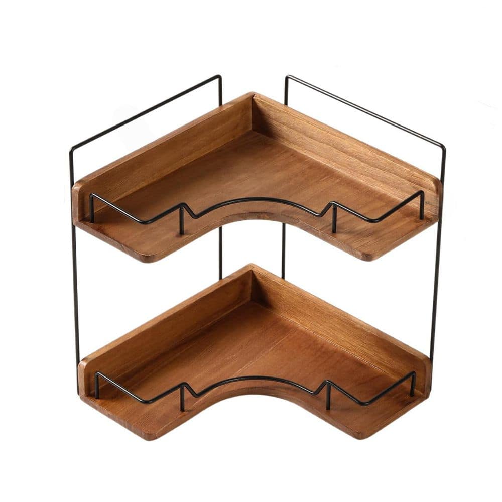 2-Tier Bathroom Counter Organizer, Corner Shelf for Vanity Countertop Skincare Makeup, Storage Organization in Wooden price history on PriceWatchPro