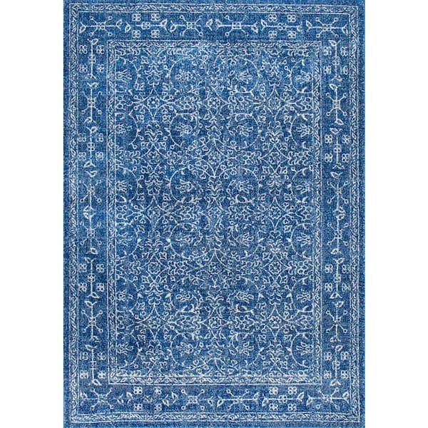 Waddell Vintage Dark Blue Doormat 2 ft. x 3 ft.  Area Rug