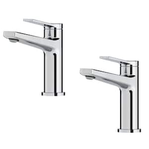 Indy Single Hole Single-Handle Bathroom Faucet in Chrome (2 Pack)