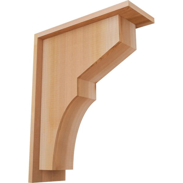 Ekena Millwork 5-1/2 in. x 14 in. x 18 in. Western Red Cedar Monterey Smooth Corbel with Backplate
