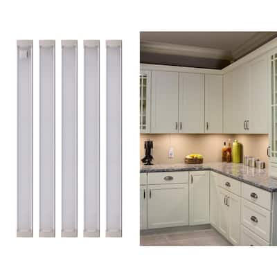 2 X LED MAINS TRIANGLE LIGHT KITCHEN UNDER CABINET UNIT CUPBOARD COOL WHITE 