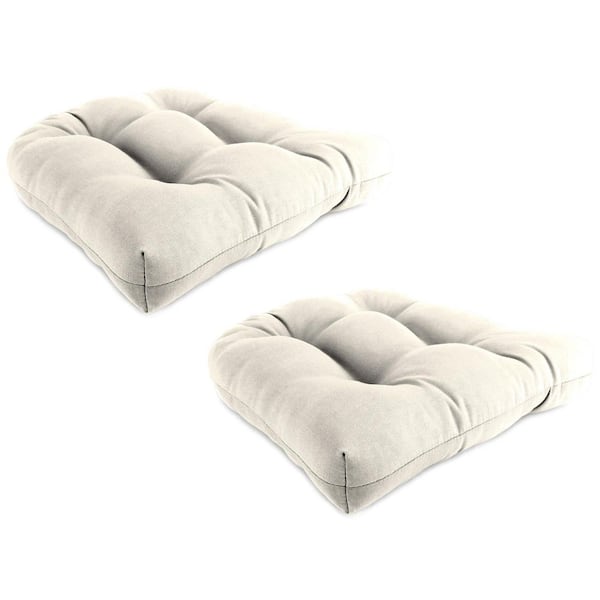 18 in. W x 18 in. D x 4 in. T Square Outdoor Wicker Seat Cushion in Veranda Cream (2-Pack)