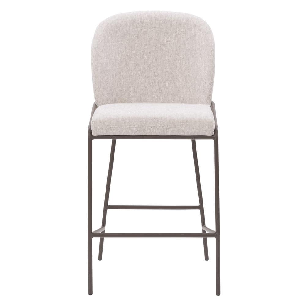 Blakeley High Back Gray Upholstered Side Chair with Metal Legs