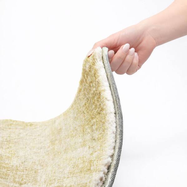 Dream Shag Premium Machine Washable Abstract ADS796 Gold 2 ft. x 7 ft. Runner Rug