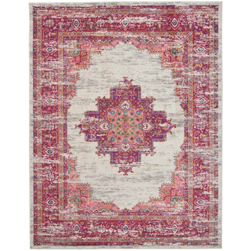 Ivory Elegance Synthetic 8' x 10' Reversible Geometric Rug