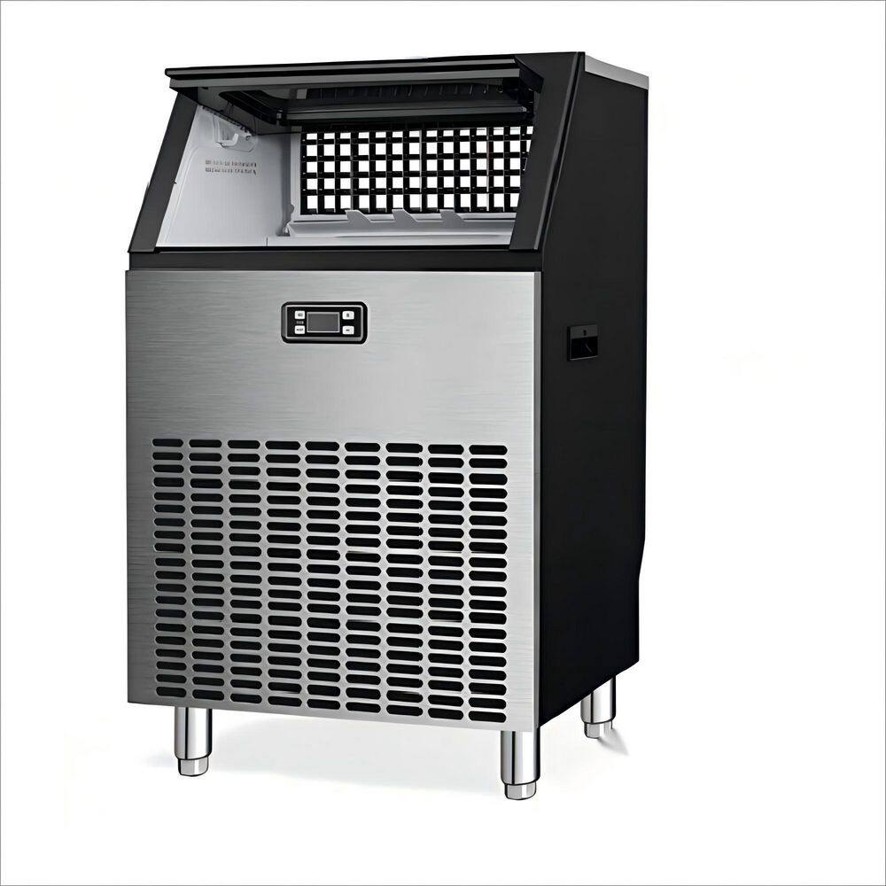 15.2 in. 70 lb. Full Size Cube Freestanding Ice Maker in Stainless Steel Silver